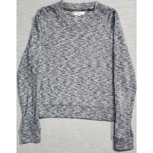 Madewell Gray Knit Crewneck Cropped Sweater Long Sleeve Size M